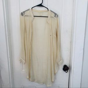 Long off white sea through cardigan